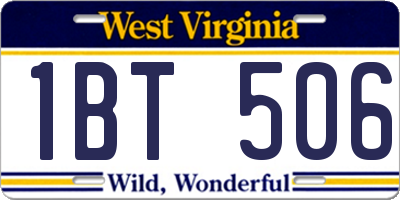 WV license plate 1BT506