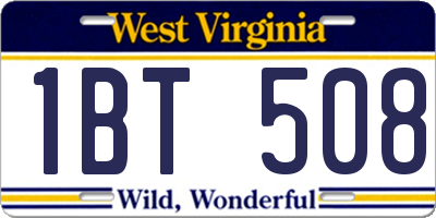 WV license plate 1BT508