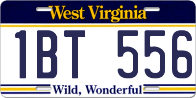 WV license plate 1BT556