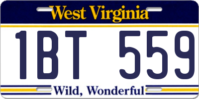 WV license plate 1BT559