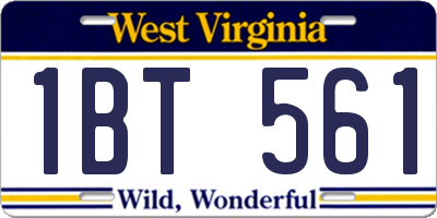 WV license plate 1BT561