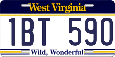 WV license plate 1BT590