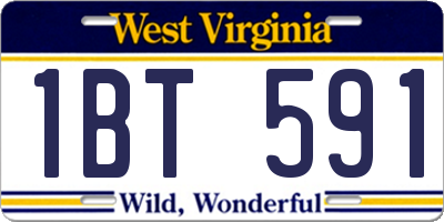 WV license plate 1BT591