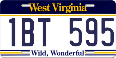 WV license plate 1BT595