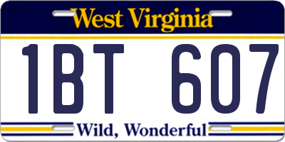 WV license plate 1BT607