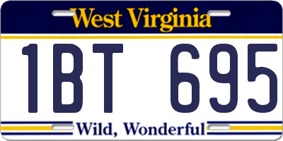 WV license plate 1BT695
