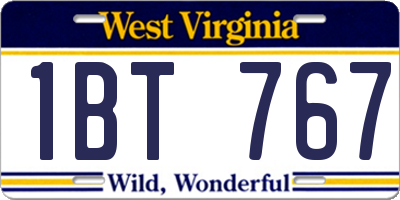 WV license plate 1BT767