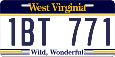 WV license plate 1BT771