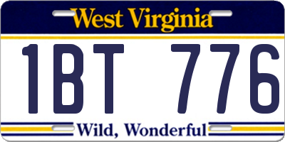 WV license plate 1BT776