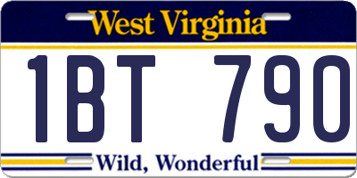 WV license plate 1BT790