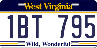 WV license plate 1BT795