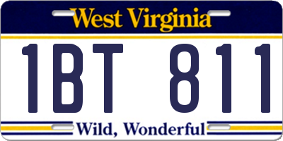 WV license plate 1BT811