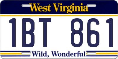 WV license plate 1BT861