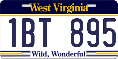 WV license plate 1BT895