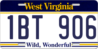 WV license plate 1BT906