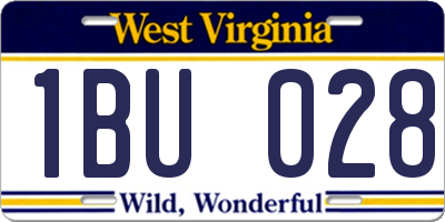 WV license plate 1BU028