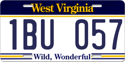 WV license plate 1BU057