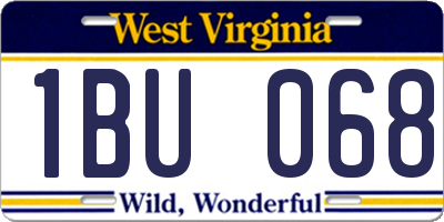 WV license plate 1BU068
