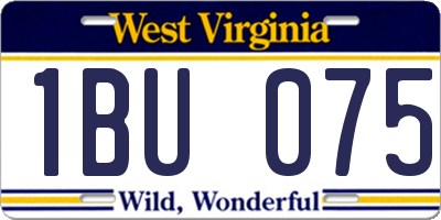 WV license plate 1BU075