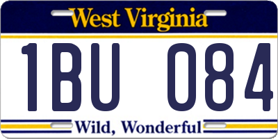 WV license plate 1BU084
