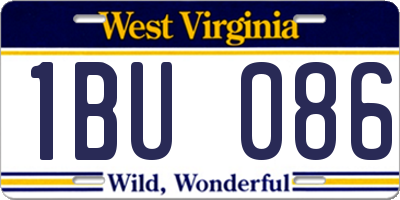 WV license plate 1BU086