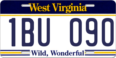 WV license plate 1BU090
