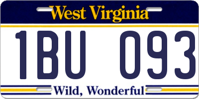 WV license plate 1BU093