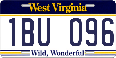 WV license plate 1BU096