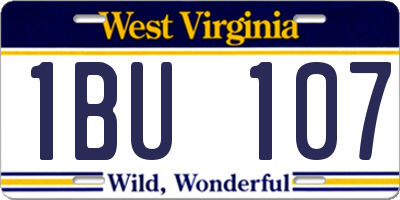 WV license plate 1BU107