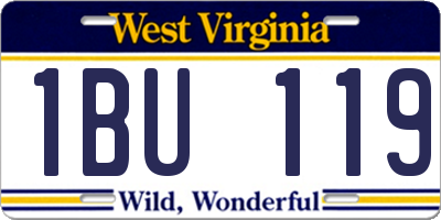 WV license plate 1BU119
