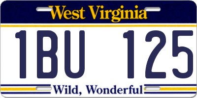 WV license plate 1BU125