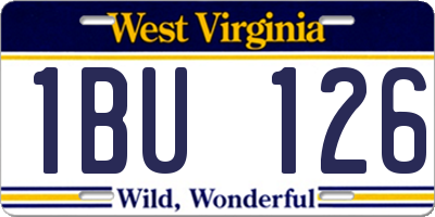 WV license plate 1BU126