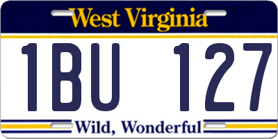 WV license plate 1BU127