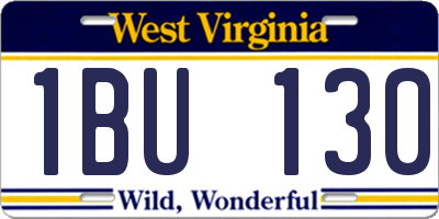 WV license plate 1BU130