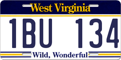 WV license plate 1BU134