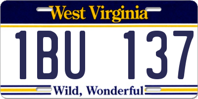 WV license plate 1BU137