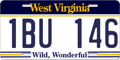 WV license plate 1BU146