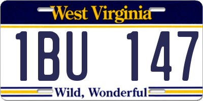 WV license plate 1BU147