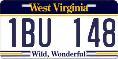 WV license plate 1BU148