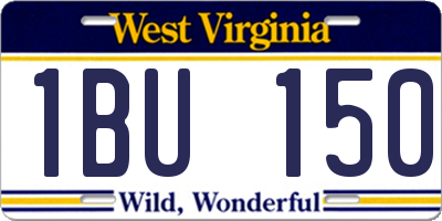 WV license plate 1BU150