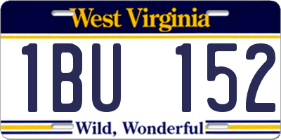 WV license plate 1BU152