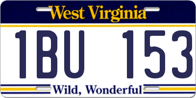 WV license plate 1BU153