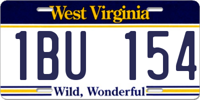 WV license plate 1BU154
