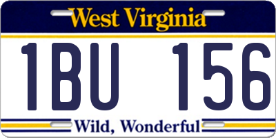 WV license plate 1BU156