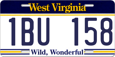 WV license plate 1BU158