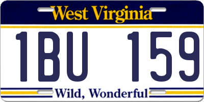 WV license plate 1BU159