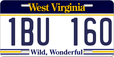 WV license plate 1BU160