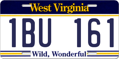 WV license plate 1BU161