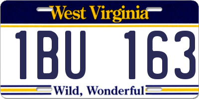WV license plate 1BU163