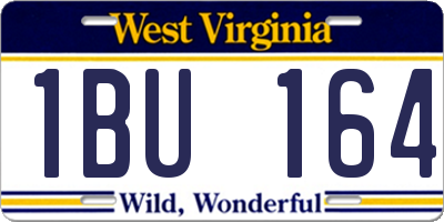 WV license plate 1BU164
